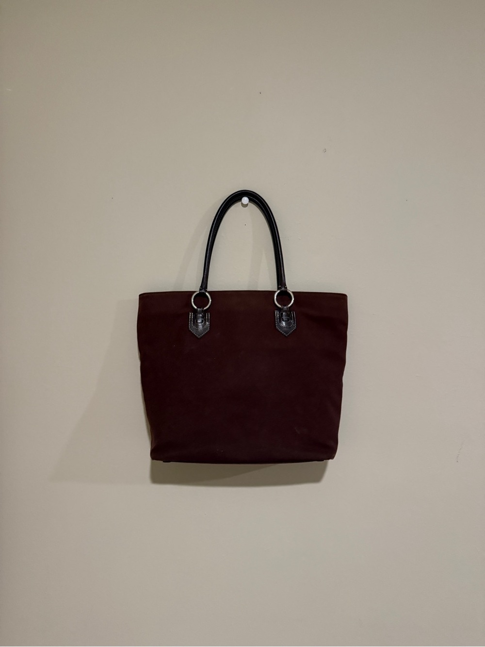 Banana Republic Vintage Canvas Brown Tote with Leather Handles